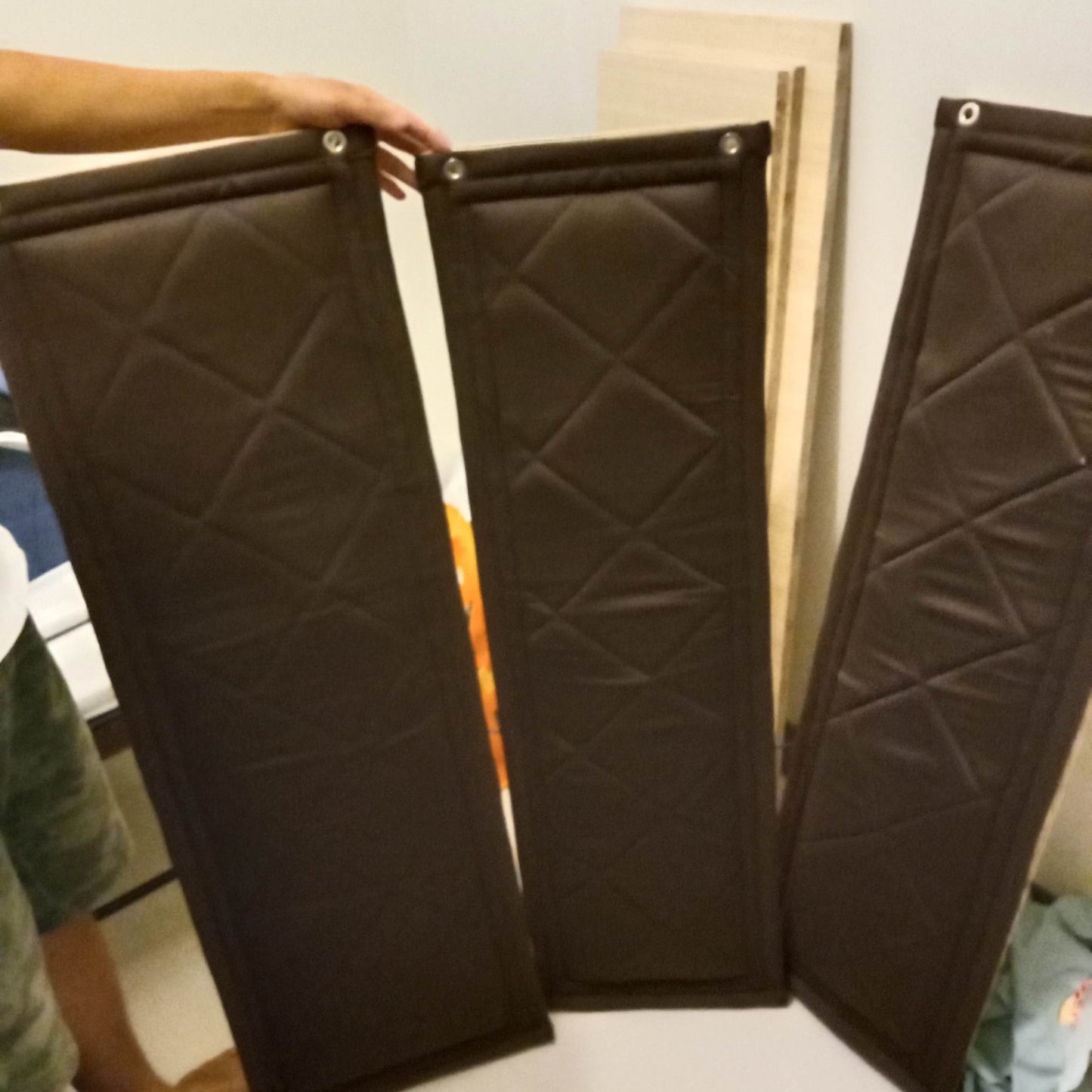 Set of Plain Type Silent Curtain for Windows-Includes Overlap with Hook and Magnetic Strip on All Sides *Curtain Only*