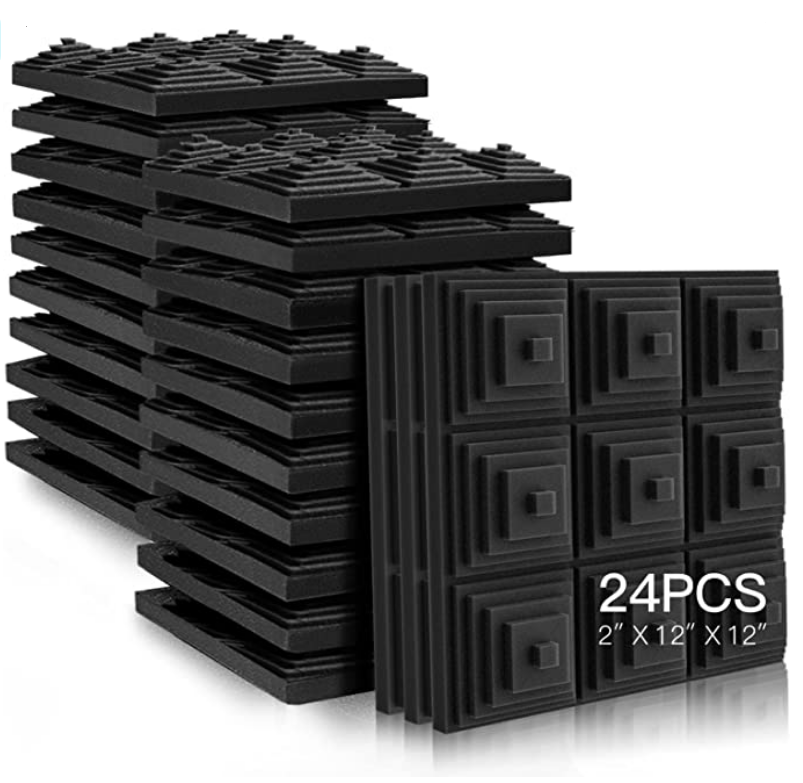Multiblock Design Acoustic Foam/12in x 12in x 2in/Fire Retardant/Non Self-Adhesive/Density 35