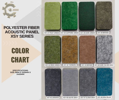 POLYESTER FIBER ACOUSTIC PANELS XSY SERIES - 2420mm*1220mm*9mm