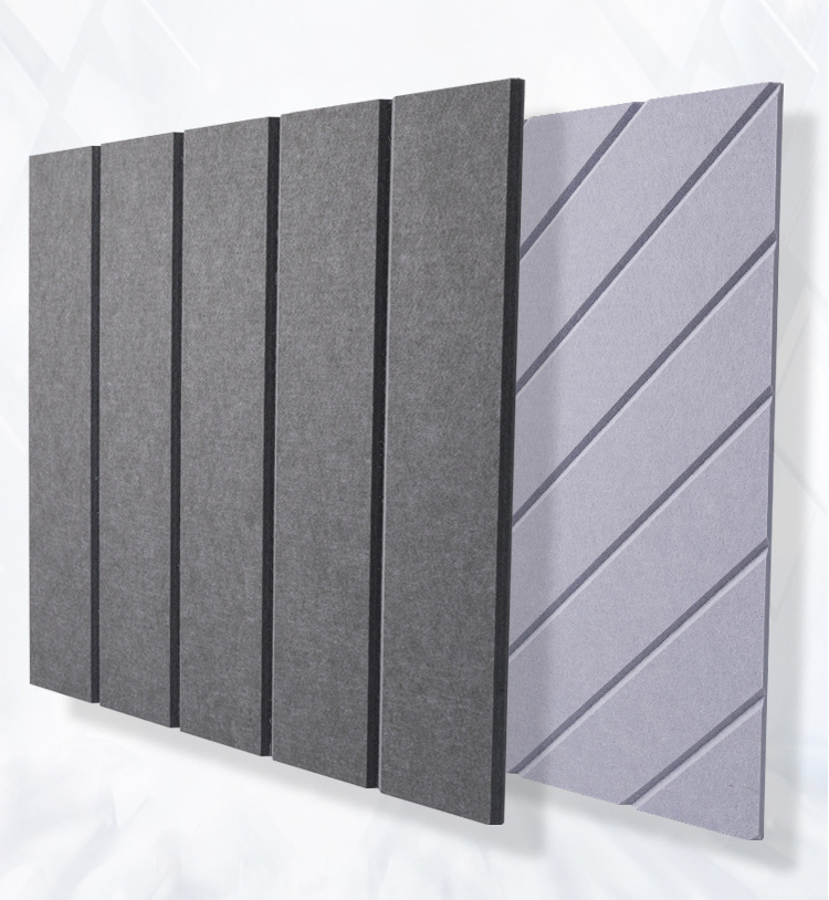 Grooved Design-Decorative Polyester Fiber Acoustic Panel/12inx12inx9mm ...
