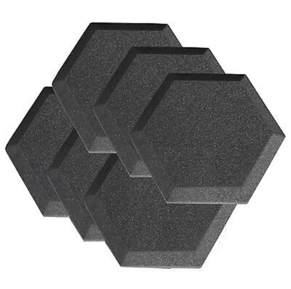 Hexagon Design Acoustic Foam/12in x 10in x 2in/Fire Retardant/Non Self-Adhesive