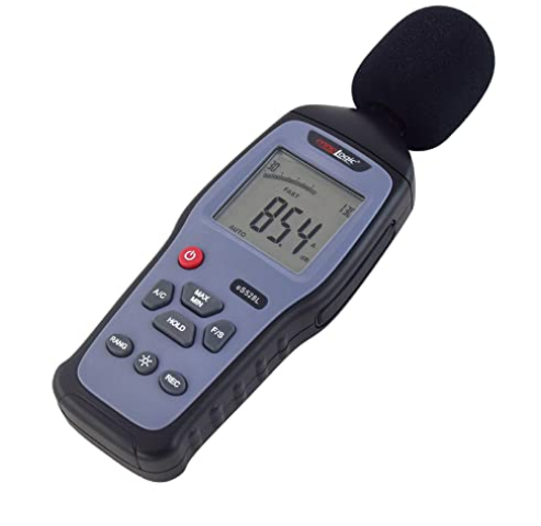 EnnoLogic Decibel Meter and Recorder eS528L with Updated 2023 Software – Digital Sound Level Meter, Noise Logger and Tester – Max/Min/Hold, Range 30-130 dBA